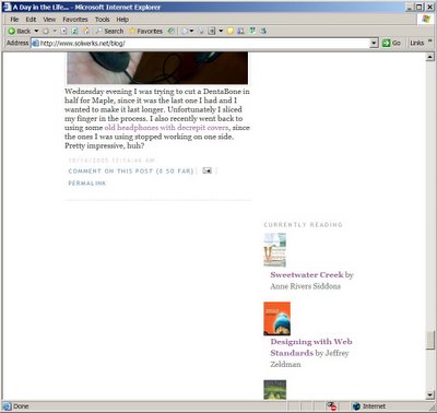 A screenshot of my blog